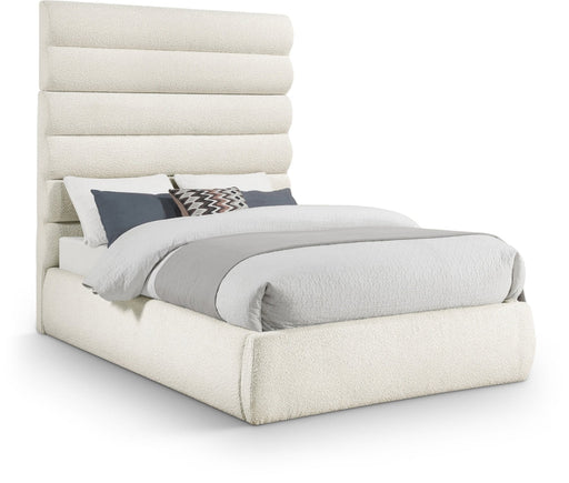 Adam Boucle Fabric Upholstered Full Bed in Cream - B1256Cream-F70