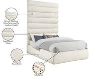 Adam Boucle Fabric Upholstered Full Bed in Cream - B1256Cream-F90