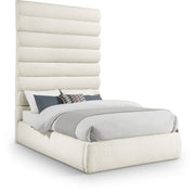 Adam Boucle Fabric Upholstered Full Bed in Cream - B1256Cream-F90