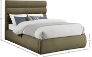 Adam Boucle Fabric Upholstered Full Bed in Olive - B1256Olive-F