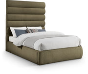 Adam Boucle Fabric Upholstered Full Bed in Olive - B1256Olive-F70