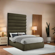 Adam Boucle Fabric Upholstered Full Bed in Olive - B1256Olive-F90
