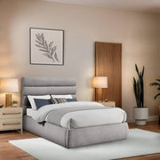 Adam Boucle Fabric Upholstered Full Bed in Taupe - B1256Taupe-F