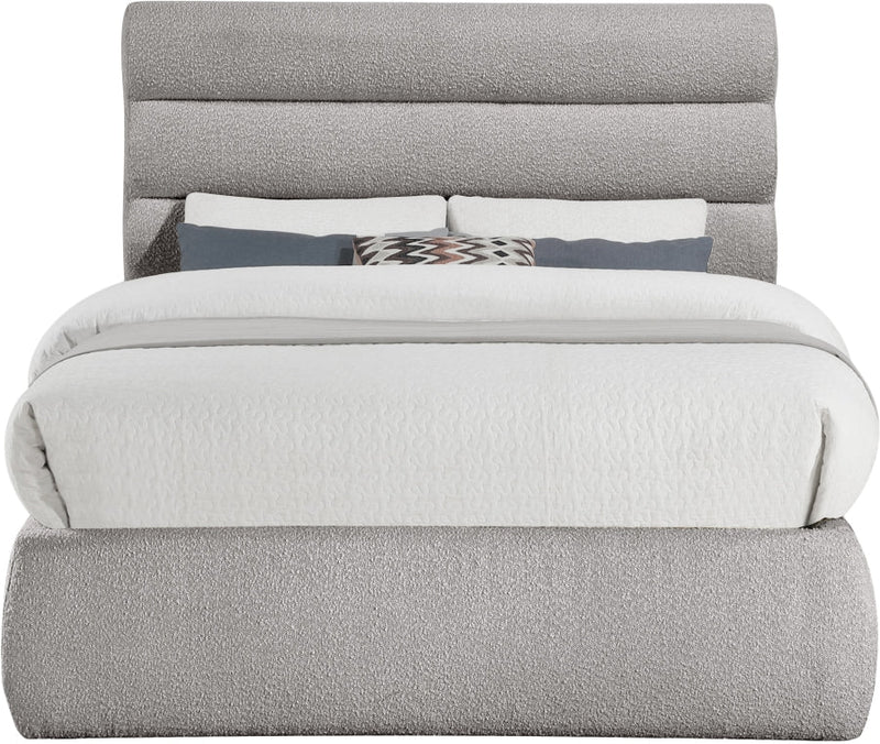 Adam Boucle Fabric Upholstered Full Bed in Taupe - B1256Taupe-F