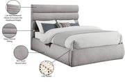Adam Boucle Fabric Upholstered Full Bed in Taupe - B1256Taupe-F
