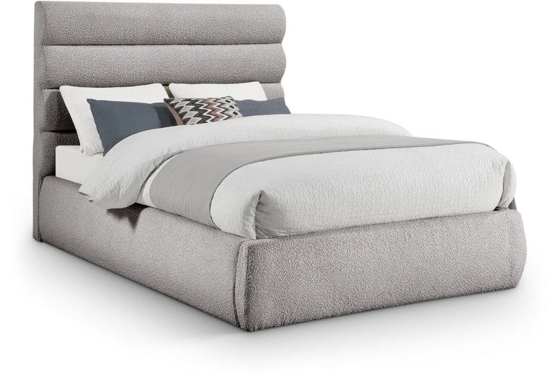 Adam Boucle Fabric Upholstered Full Bed in Taupe - B1256Taupe-F