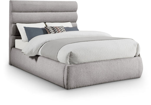 Adam Boucle Fabric Upholstered Full Bed in Taupe - B1256Taupe-F