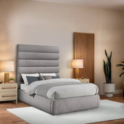 Adam Boucle Fabric Upholstered Full Bed in Taupe - B1256Taupe-F70