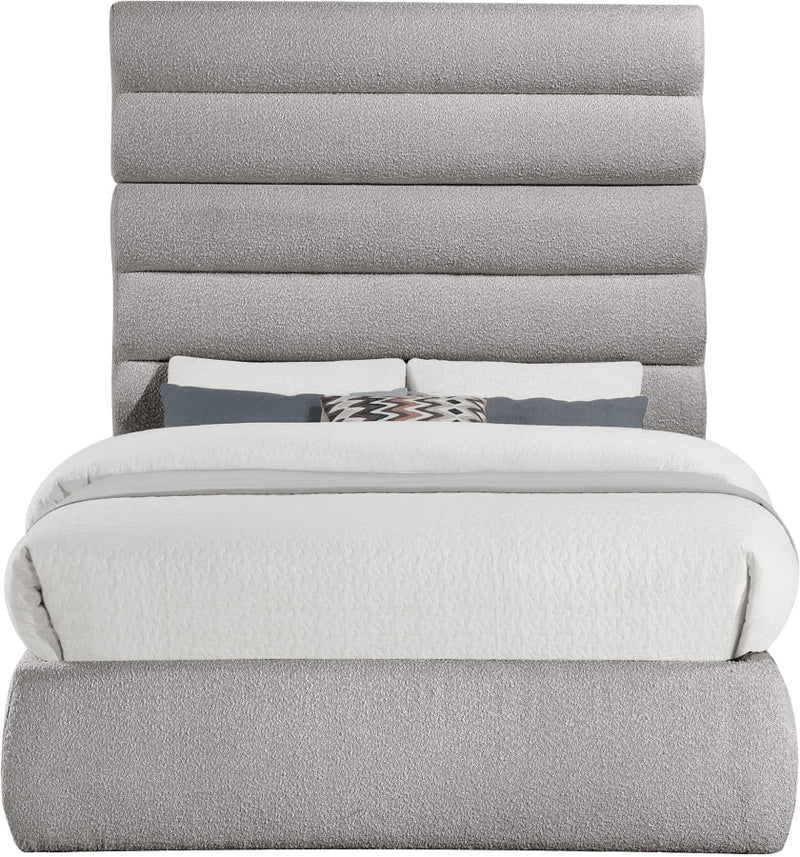Adam Boucle Fabric Upholstered Full Bed in Taupe - B1256Taupe-F70