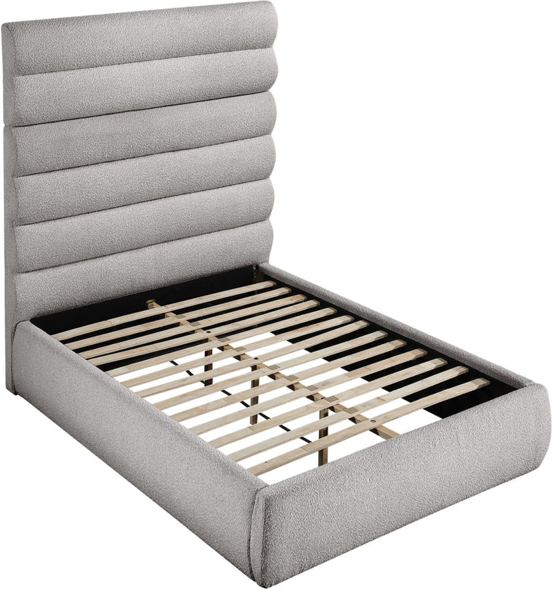 Adam Boucle Fabric Upholstered Full Bed in Taupe - B1256Taupe-F70