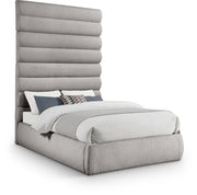 Adam Boucle Fabric Upholstered Full Bed in Taupe - B1256Taupe-F90