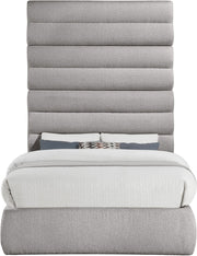 Adam Boucle Fabric Upholstered Full Bed in Taupe - B1256Taupe-F90