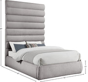 Adam Boucle Fabric Upholstered Full Bed in Taupe - B1256Taupe-F90