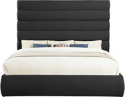Adam Boucle Fabric Upholstered King Bed in Black - B1256Black-K70