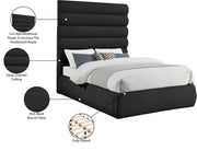 Adam Boucle Fabric Upholstered King Bed in Black - B1256Black-K70