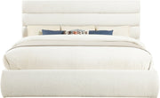 Adam Boucle Fabric Upholstered King Bed in Cream - B1256Cream-K