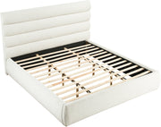 Adam Boucle Fabric Upholstered King Bed in Cream - B1256Cream-K