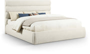 Adam Boucle Fabric Upholstered King Bed in Cream - B1256Cream-K