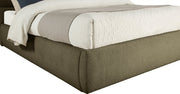 Adam Boucle Fabric Upholstered King Bed in Olive - B1256Olive-K90