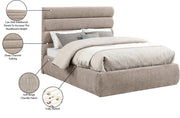 Adam Chenille Fabric Upholstered Full Bed in Beige - B1257Beige-F
