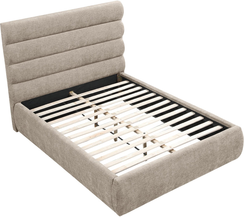 Adam Chenille Fabric Upholstered Full Bed in Beige - B1257Beige-F