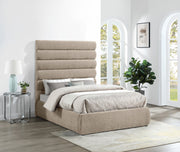Adam Chenille Fabric Upholstered Full Bed in Beige - B1257Beige-F70
