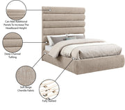 Adam Chenille Fabric Upholstered Full Bed in Beige - B1257Beige-F70