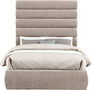 Adam Chenille Fabric Upholstered Full Bed in Beige - B1257Beige-F70