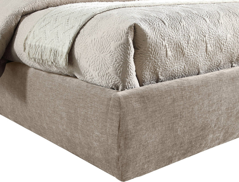 Adam Chenille Fabric Upholstered Full Bed in Beige - B1257Beige-F70