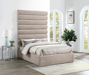 Adam Chenille Fabric Upholstered Full Bed in Beige - B1257Beige-F90