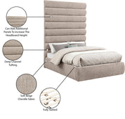 Adam Chenille Fabric Upholstered Full Bed in Beige - B1257Beige-F90