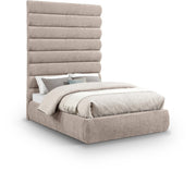 Adam Chenille Fabric Upholstered Full Bed in Beige - B1257Beige-F90