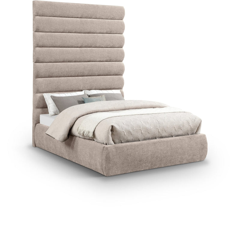 Adam Chenille Fabric Upholstered Full Bed in Beige - B1257Beige-F90
