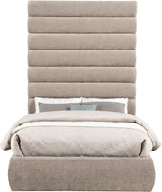 Adam Chenille Fabric Upholstered Full Bed in Beige - B1257Beige-F90