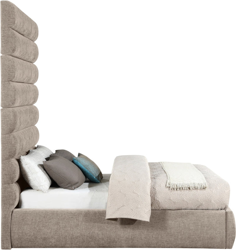 Adam Chenille Fabric Upholstered Full Bed in Beige - B1257Beige-F90