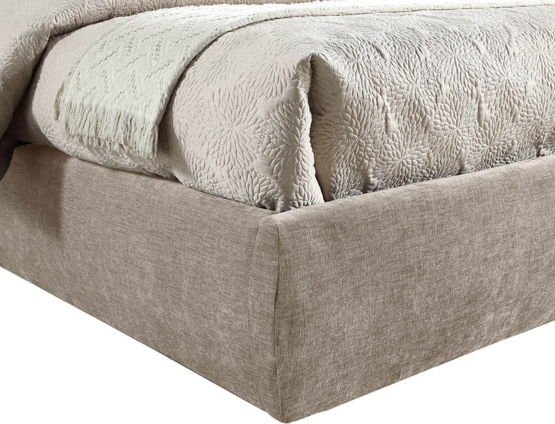 Adam Chenille Fabric Upholstered Full Bed in Beige - B1257Beige-F90