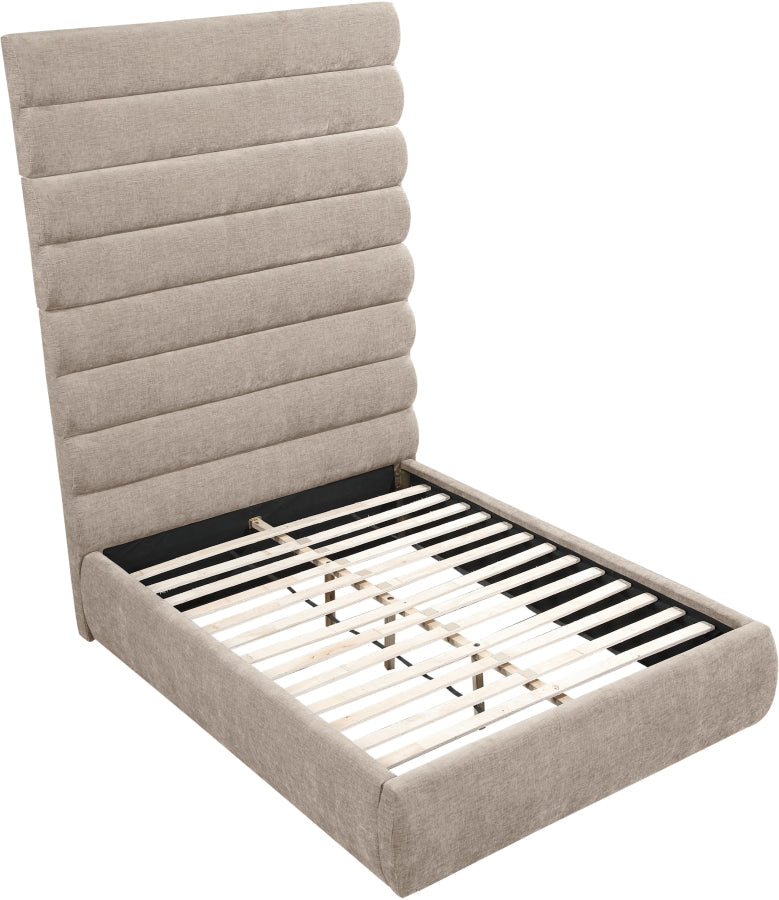 Adam Chenille Fabric Upholstered Full Bed in Beige - B1257Beige-F90