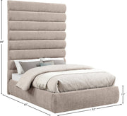 Adam Chenille Fabric Upholstered Full Bed in Beige - B1257Beige-F90