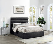 Adam Chenille Fabric Upholstered Full Bed in Black - B1257Black-F