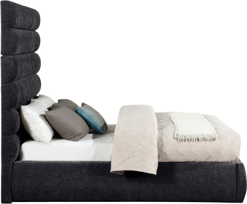 Adam Chenille Fabric Upholstered Full Bed in Black - B1257Black-F70