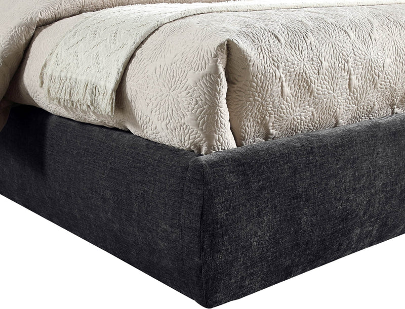 Adam Chenille Fabric Upholstered Full Bed in Black - B1257Black-F70