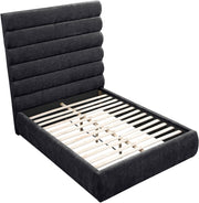 Adam Chenille Fabric Upholstered Full Bed in Black - B1257Black-F70