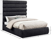 Adam Chenille Fabric Upholstered Full Bed in Black - B1257Black-F70