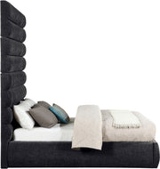 Adam Chenille Fabric Upholstered Full Bed in Black - B1257Black-F90