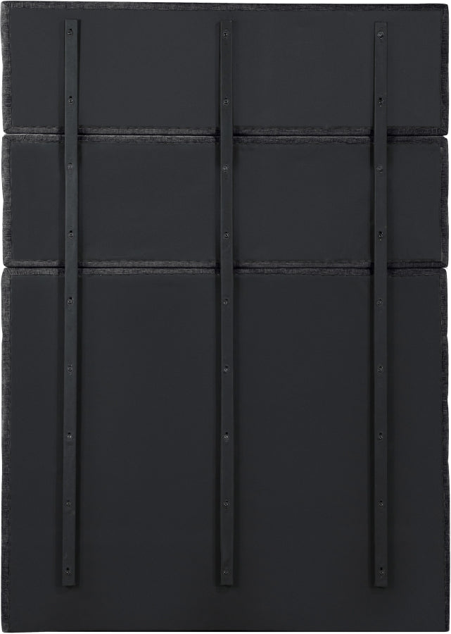 Adam Chenille Fabric Upholstered Full Bed in Black - B1257Black-F90