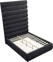 Adam Chenille Fabric Upholstered Full Bed in Black - B1257Black-F90