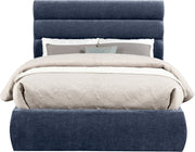 Adam Chenille Fabric Upholstered Full Bed in Blue - B1257Navy-F