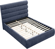 Adam Chenille Fabric Upholstered Full Bed in Blue - B1257Navy-F