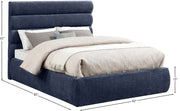 Adam Chenille Fabric Upholstered Full Bed in Blue - B1257Navy-F