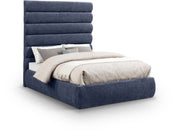 Adam Chenille Fabric Upholstered Full Bed in Blue - B1257Navy-F70